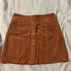 Orange corduroy skirt